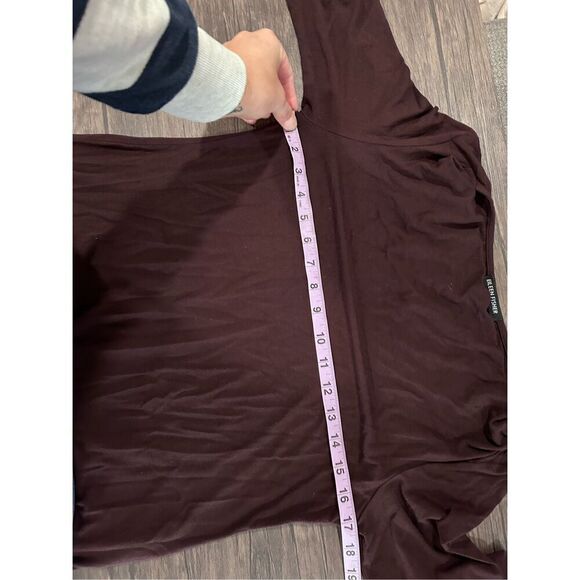 Eileen Fisher Plum Purple Drape Neck Y2K 3/4 sleeve Mini Dress Size XS Bratz - Picture 11 of 11